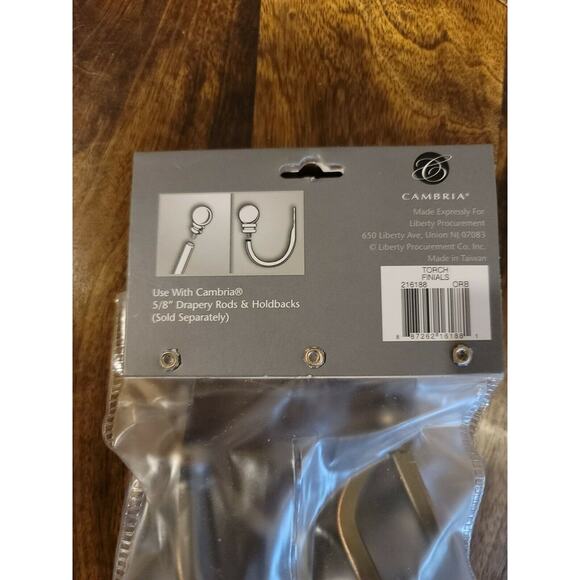 NEW Factory Sealed Cambria Classic Torch Curtain Rod End Set Bronze (Set of 2) - Picture 7 of 12